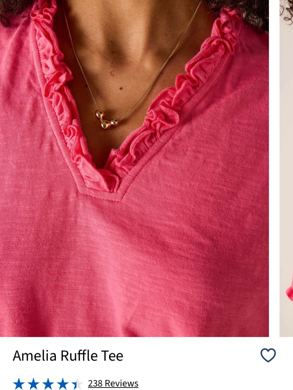 Mersea Amelia raspberry ruffle tee - one size, petite - Picture 3 of 10
